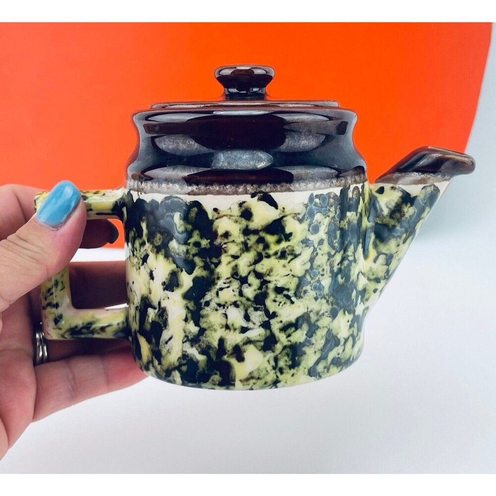 Vintage Abenakis teapot, rare hand painted teapot, single serving